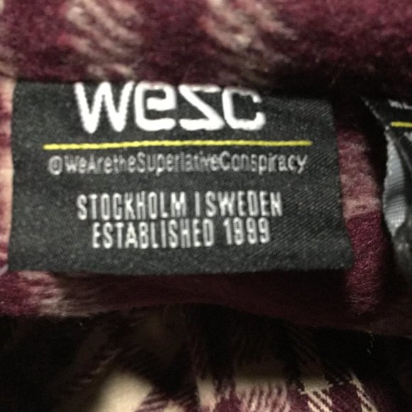 WESC Maroon snap shacket NWT - Picture 9 of 12